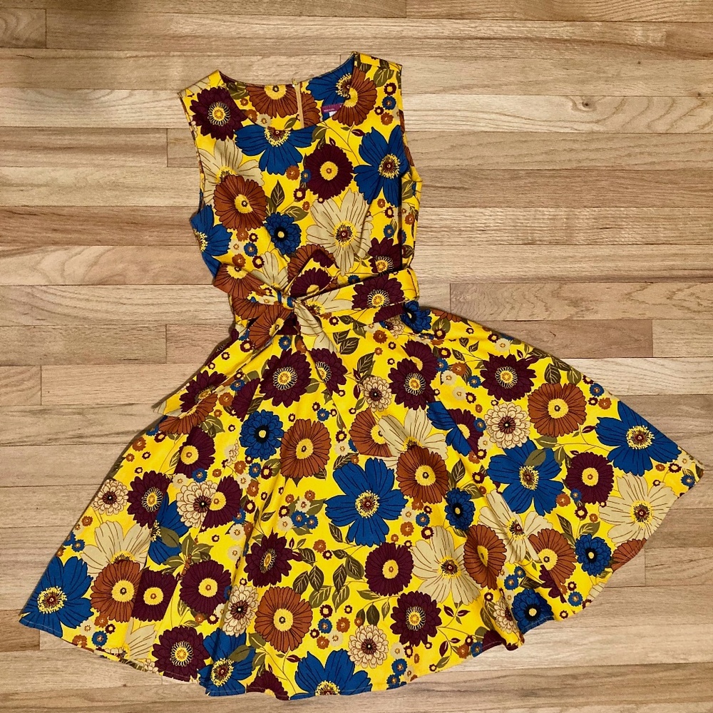Retro Floral Swing Dress